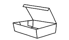 Коробка-лоток со скошенными стенками и крышкой