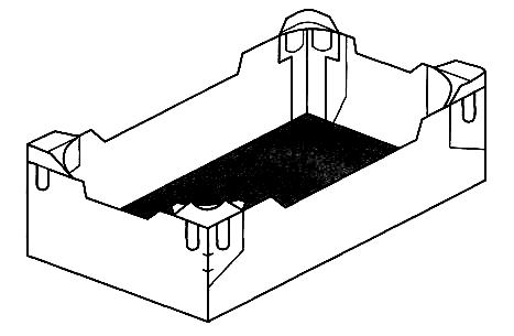 Штабелируемый лоток со вставными угловыми пластиковыми упорами